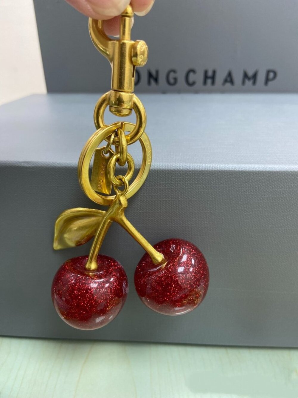 Coach Red Cherry Keychain Bag Charm - Picture 4 of 4